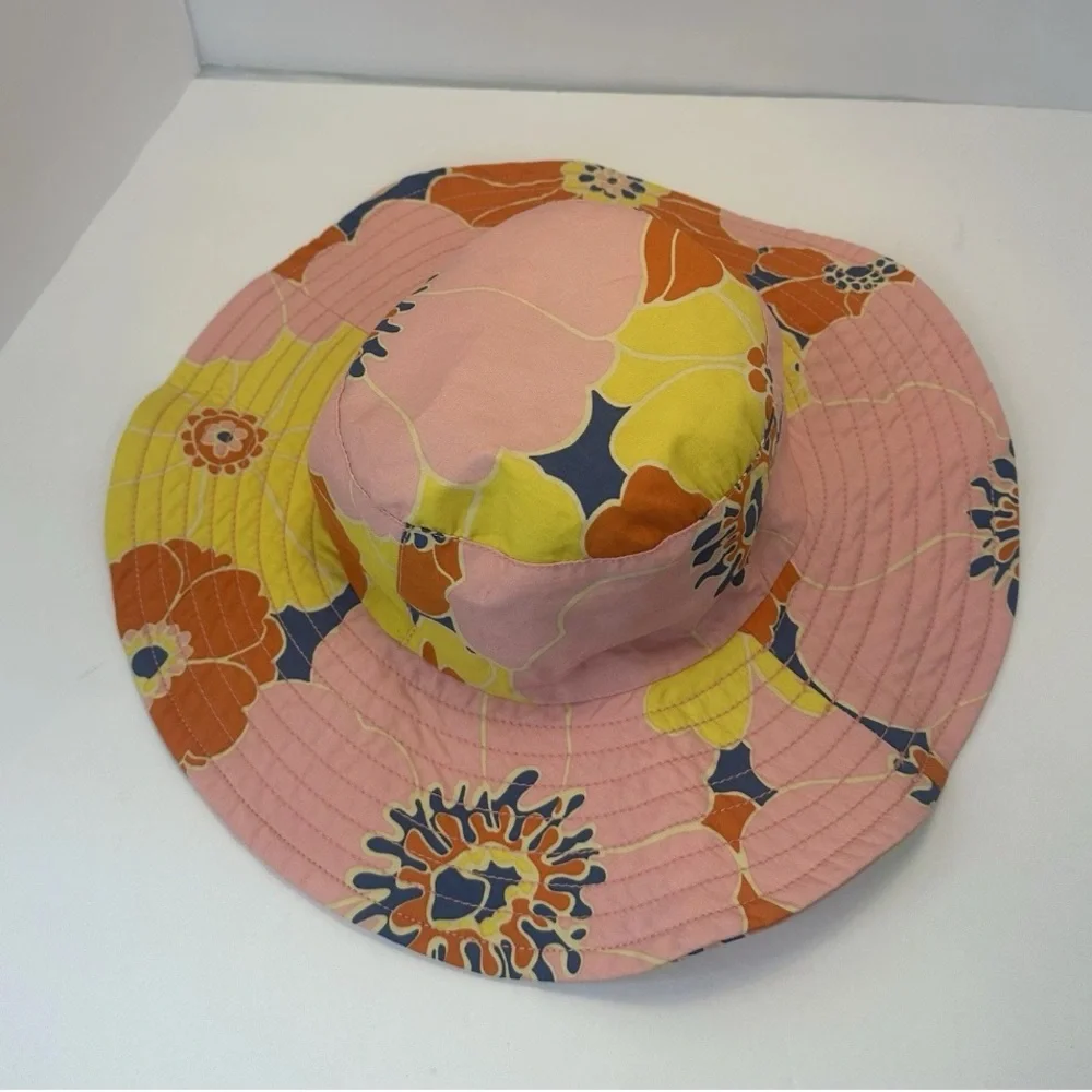 Zara Floral Wide Brim Sun Colorful Bucket Hat - Picture 5 of 5